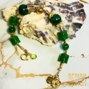 Bransoletka jadeit i malachit 19,5–20 cm | Kuźmińska Design