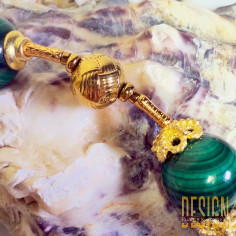 Bransoletka jadeit i malachit 19,5–20 cm | Kuźmińska Design