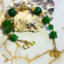 Bransoletka jadeit i malachit 19,5–20 cm | Kuźmińska Design