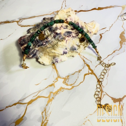 Bransoletka premium z naturalnych szmaragdów