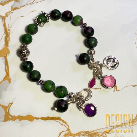 Bransoletka srebrna 925 z rubinem w zoisycie – kamień harmonii