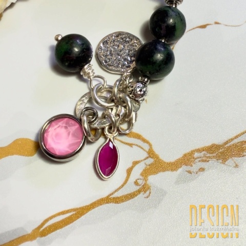 Bransoletka srebrna 925 z rubinem w zoisycie – kamień harmonii