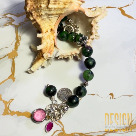 Bransoletka srebrna 925 z rubinem w zoisycie – kamień harmonii