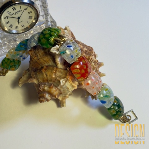 Bransoletka z autentycznego szkła Murano w srebrze pozłacanym 24 K | Kuźmińska Design