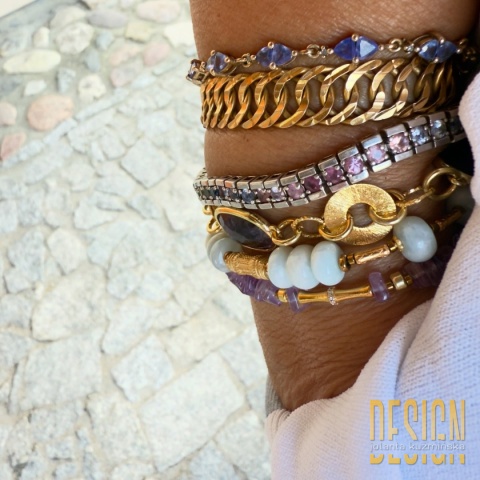 Bransoletka z larimaru i topazów – złocona biżuteria premium | Kuźmińska Design