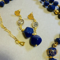 Kolczyki lapis lazuli labradoryt w złoconym srebrze