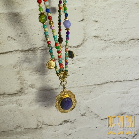 Artystyczny naszyjnik boho pozłacany 24k