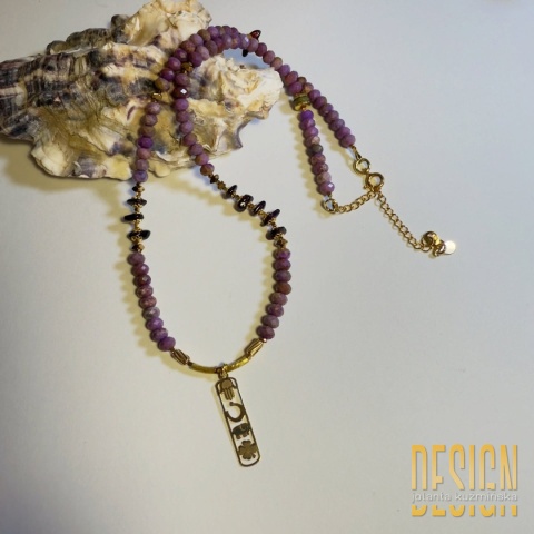 Naszyjnik z fosfosyderytu i granatów – biżuteria premium JKD