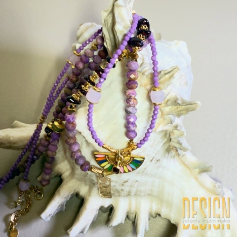 Naszyjnik z fosfosyderytu i chalcedonu – Kolekcja Meksykańska | Kuźmińska Design