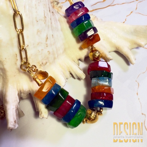 Naszyjnik z ognistych agatów – kolorowa biżuteria handmade | Kuźmińska Design