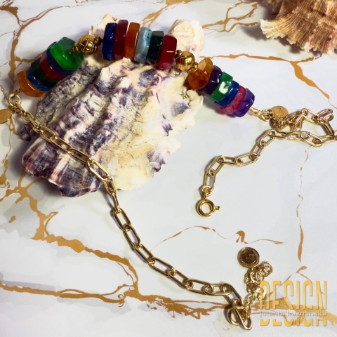 Naszyjnik z ognistych agatów – kolorowa biżuteria handmade | Kuźmińska Design