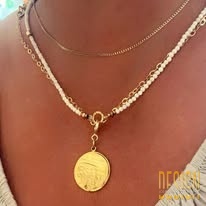 Naszyjnik z kwarcu mlecznego – złocone srebro|Kuźmińska Design
