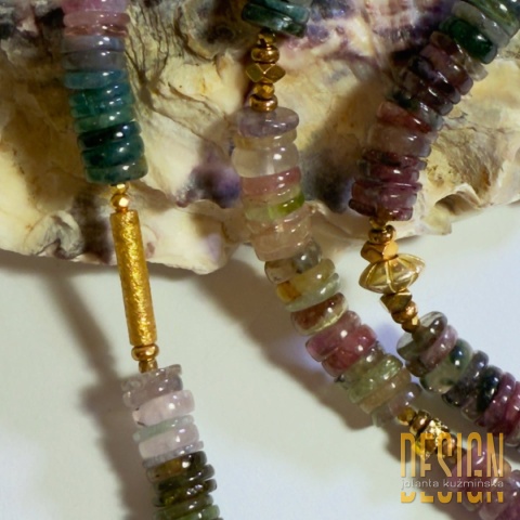 Naszyjnik z turmalinów i naturalnego rubinu – luksus, 44 cm | Kuźmińska Design