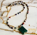 Naszyjnik ze szmaragdem i kamieniami naturalnymi | Kuźmińska Design