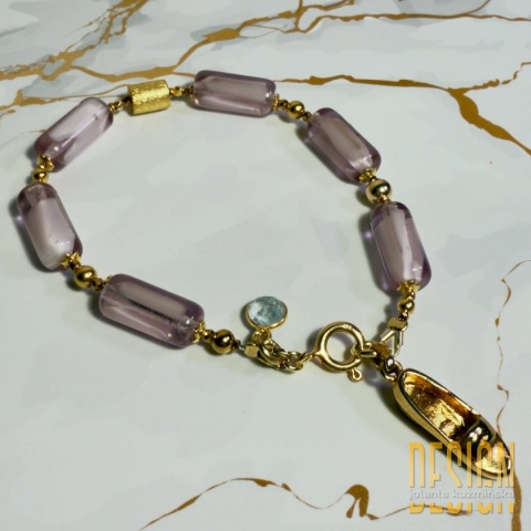 Bransoletka Murano srebro złocone 24k – 20,5 cm