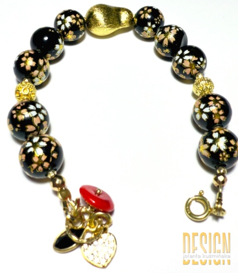 Bransoletka z japońskich korali Tesha – Black Sakura