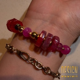 Bransoletka z agatu ognistego i fuksji | Unikat | Kuźmińska Design