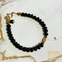 Bransoletka z czarnego onyksu | srebro pozłacane 24 K – Kuźmińska Design