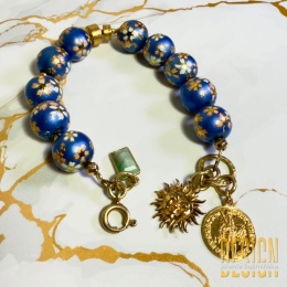 Bransoletka Tesha z czerwonych japońskich korali | srebro pozłacane 24K