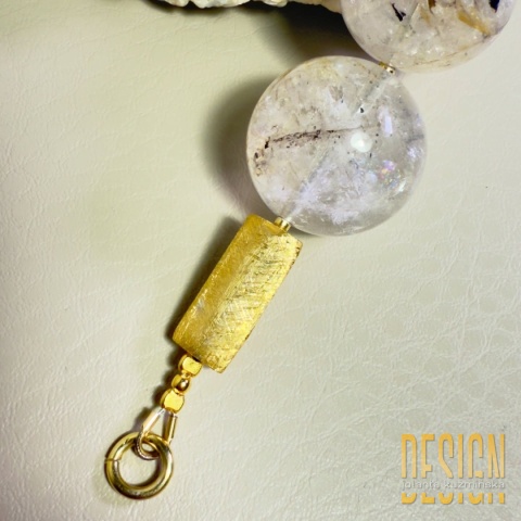 Bransoletka z kwarcu turmalinowego – srebro pozłacane 24k | Kuźmińska Design