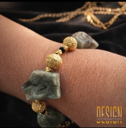 Bransoletka ze szmaragdów i czarnego turmalinu – unikat 1/1