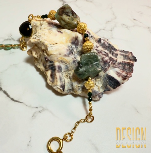 Bransoletka ze szmaragdów i czarnego turmalinu – unikat 1/1