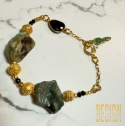 Bransoletka ze szmaragdów i czarnego turmalinu – unikat 1/1