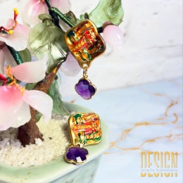 Kolczyki z ametystami – srebro pozłacane 24K | Biżuteria Premium Kuźmińska Design