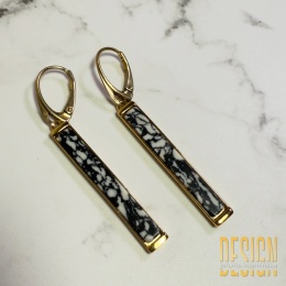 Kolczyki z magnezytem w srebrze złoconym – unikat 1/1