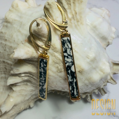 Kolczyki z magnezytem w srebrze złoconym – unikat 1/1