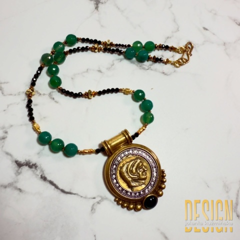 Naszyjnik ANTIQUA jadeit i szmaragdy Nilu | Unikat | Kuźmińska Design