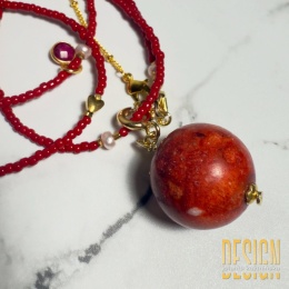 Naszyjnik Magic Drops z koralowcem i różową perłą 132 cm