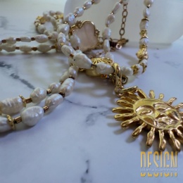 Naszyjnik perły premium ze Słońcem 134 cm