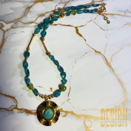 Naszyjnik z apatytu z zawieszką w stylu antycznym | Kolekcja Antiqua | Kuźmińska Design