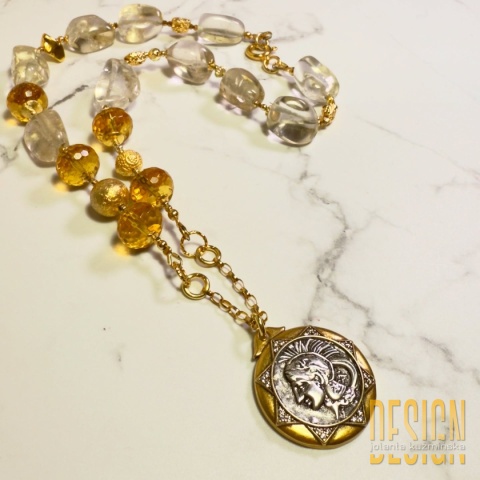 Naszyjnik z cytrynów Unikat 1/1 | Srebro złocone 24k