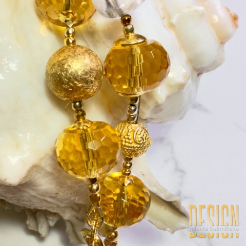 Naszyjnik z cytrynów Unikat 1/1 | Srebro złocone 24k