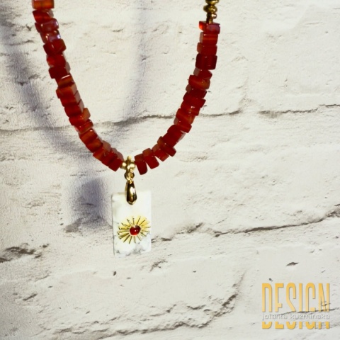 Naszyjnik z karneolem i opalem etiopskim | Kuźmińska Design