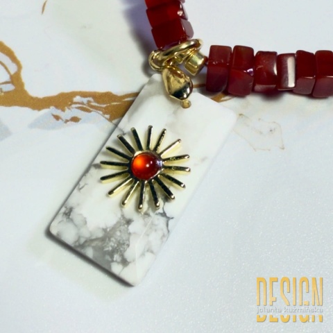 Naszyjnik z karneolem i opalem etiopskim | Kuźmińska Design