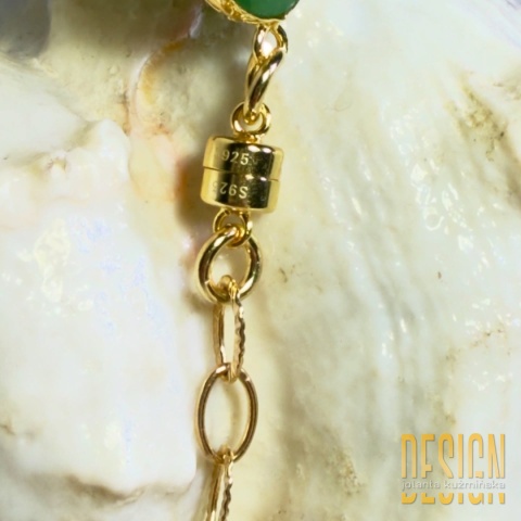 Naszyjnik z kolorowego szkła w srebrze złoconym 24k | Kuźmińska Design