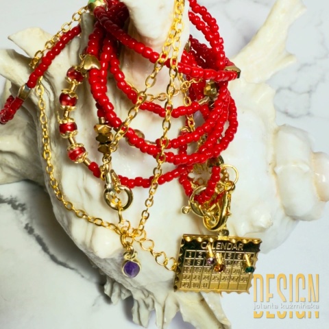 Naszyjnik z koralików Toho i szkła Murano – 188 cm, srebro pozłacane 24k