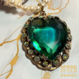 Naszyjnik z pereł porcelanowych 20–30 • Odpinane serce vintage • Kolekcja Titanic • Unikat 1/1