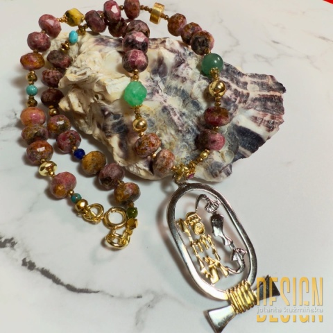 Naszyjnik z rodonitu Egipt | Unikat 1/1 | Kuźmińska Design