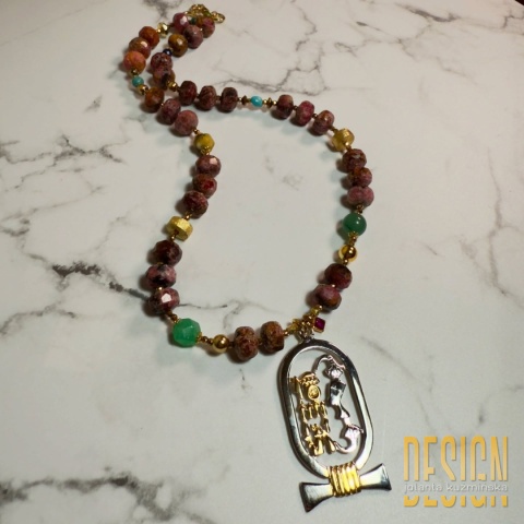 Naszyjnik z rodonitu Egipt | Unikat 1/1 | Kuźmińska Design