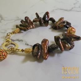 Ręcznie wykonana bransoletka z pereł Biwa | Unikat | Kuźmińska Design