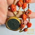 Unikatowy naszyjnik z korala Corallium rubrum z antyczną monetą 1/1
