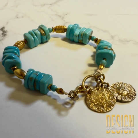 Bransoletka Turkus – Charms Słońce | Kuźmińska Design