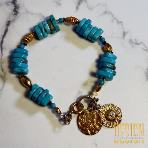 Bransoletka Turkus – Charms Słońce | Kuźmińska Design