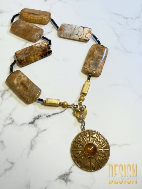 Naszyjnik Biżuteria Epok – Jaspis i Czarny Spinel