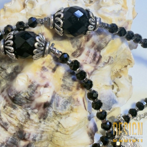 Naszyjnik Czarny Spinel Byzantine