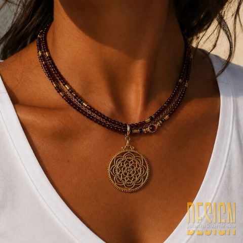Naszyjnik Granaty Murano – Mandala